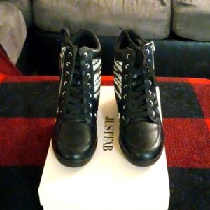 Diamond Zebra print sneaker heeled shoes